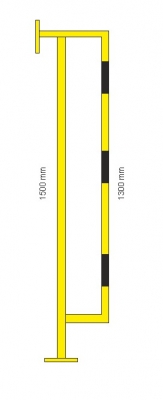 Fallrohrschutz / Rammschutzbügel aus Stahl Ø 48 mm, Länge 1,5 m